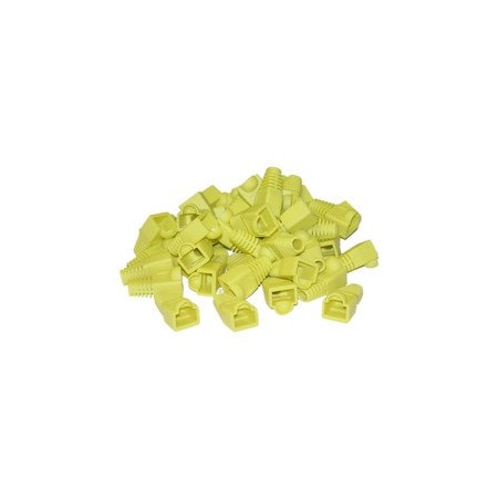Cable Wholesale RJ45 Strain Relief Boots, Yellow, 50PK SR-8P8C-YL